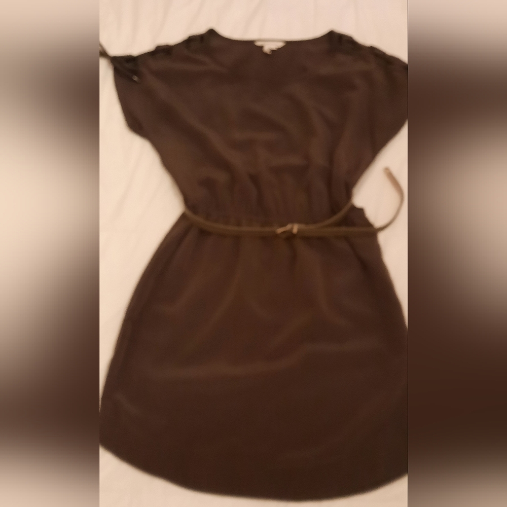 BCBGeneration Scoop Neck Above the Knee Dress, Size Md, Olive Green